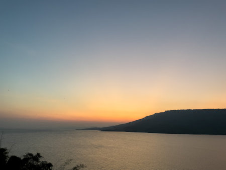 Sunset over the sea. Sunset over the sea. Beautiful sunset over the sea.の写真素材