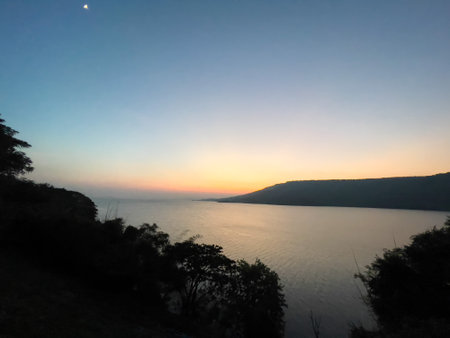 Sunset on the beach of the Adriatic Sea in Croatia