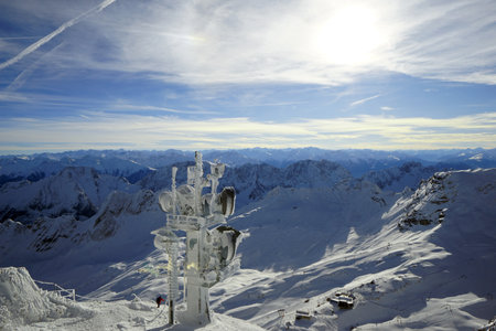 Ski resort Zell am See in Austria - nature and sport backgroundの写真素材