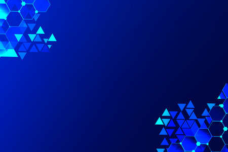 Abstract blue background with hexagons. Vector illustration for your design.の写真素材