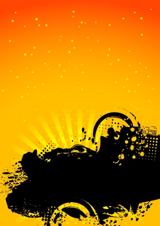 Bright contrast background: blots, beams and circlesのイラスト素材