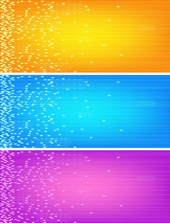 Set of three colourful banners for your designのイラスト素材