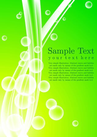 Abstract background with waves and bubbles のイラスト素材