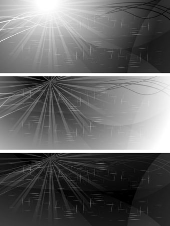 Set of abstract monochrome bannersの写真素材