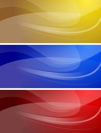 Set of abstract wavy bannersのイラスト素材