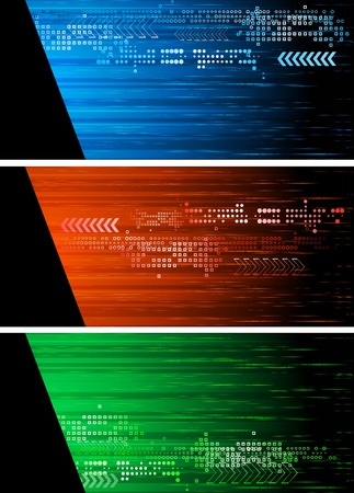 Set of three dark banners - eps 10のイラスト素材