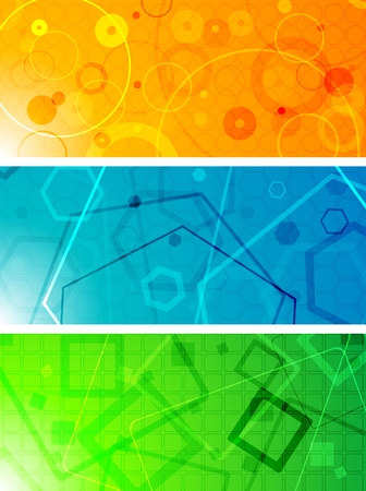 Set of abstract geometrical bannersのイラスト素材