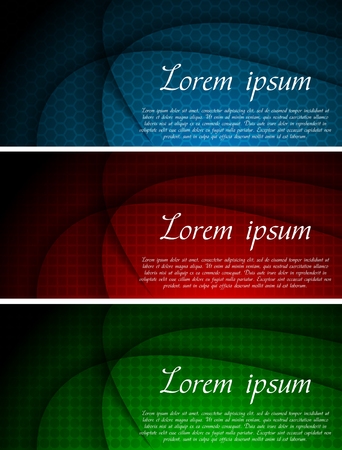 Set of beautiful banners with a different texture: hexagon, square and circleのイラスト素材