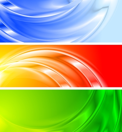 Set of vibrant abstract banners (NO gradient mesh)のイラスト素材