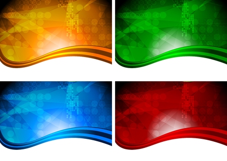 Set of bright abstract backgrounds with circle texture のイラスト素材