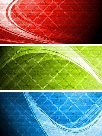 Set of colourful wavy bannersのイラスト素材