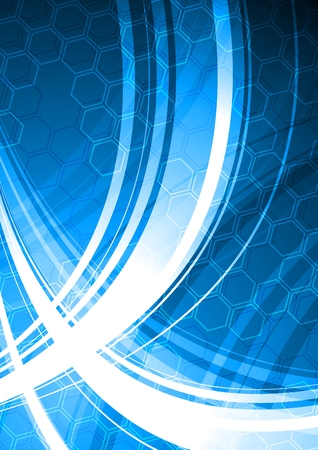 Blue technical background with abstract waves のイラスト素材