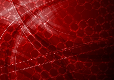 Dark technical background with hexagon texture  のイラスト素材