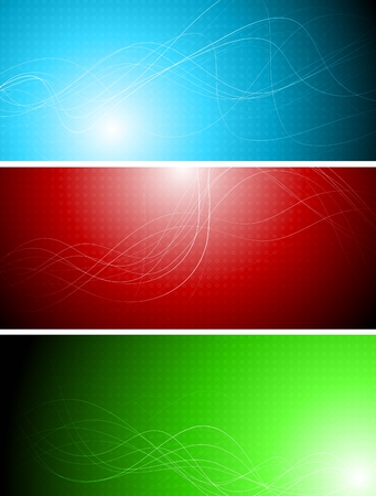 Set of abstract wavy bannersのイラスト素材