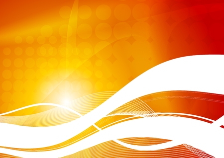 Beautiful red-yellow background with abstract wavesのイラスト素材