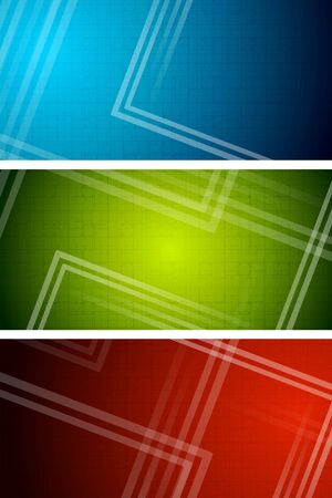 Set of simple tech banners. のイラスト素材