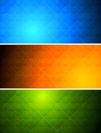Simple abstract banners with square textureのイラスト素材
