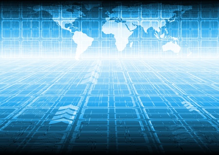 Hi-tech design with world map. Vector eps 10のイラスト素材