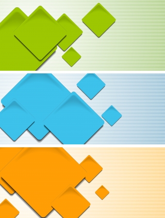 Abstract colourful banners with square elements. Vector design eps 10のイラスト素材