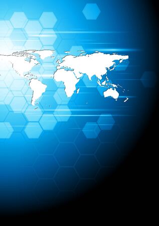 Technology background with world mapのイラスト素材