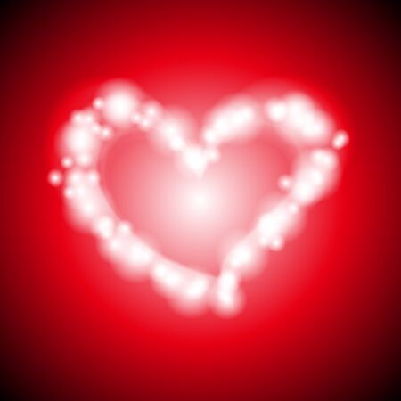 Abstract shiny heart on the red background. Vector design eps 10のイラスト素材