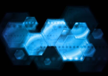 Dark blue technology background. 