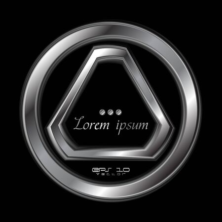 Abstract silver metallic shape. のイラスト素材