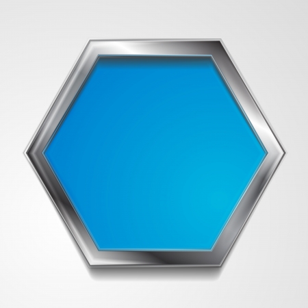 Abstract hexagon shape with silver frame.のイラスト素材