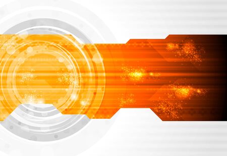 Elegant hi-tech dark orange banner. のイラスト素材