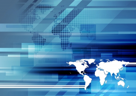 Modern technology world map design.のイラスト素材