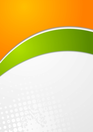 Abstract green and orange wavy design. Vector background eps 10のイラスト素材