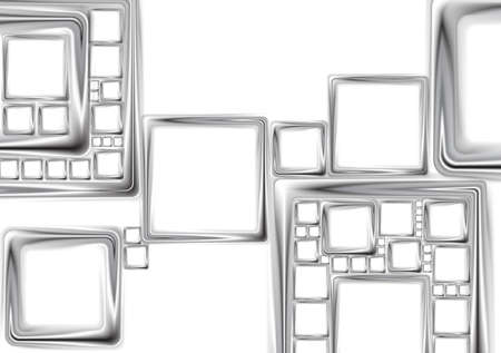 Abstract silver squares vector tech designのイラスト素材