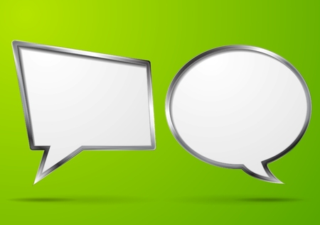 Abstract bubble speech background with metallic frameのイラスト素材