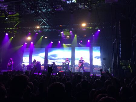 Russian rock band concert. Aria band