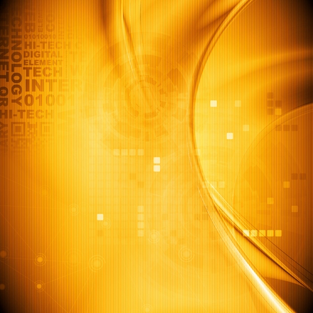 Hi-tech wavy orange design template. Vector illustrationのイラスト素材
