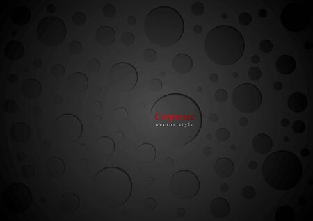 Black abstract circles background illustrationのイラスト素材