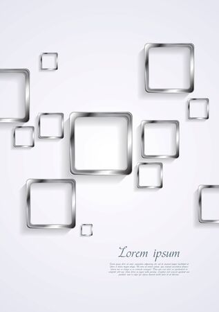 Metallic squares on white background. Vector templateのイラスト素材