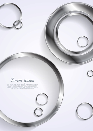 Metallic circles on white background. Vector designのイラスト素材