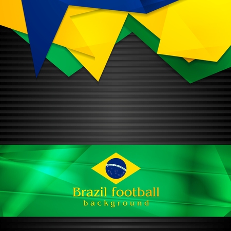 Hi-tech background with Brazilian flag. Vector designのイラスト素材