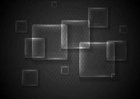 Abstract transparent glass squares. Vector backgroundのイラスト素材