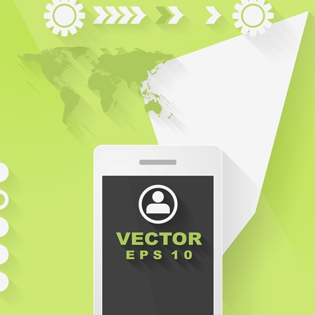 Abstract vector concept flat tech design with mobile phoneのイラスト素材