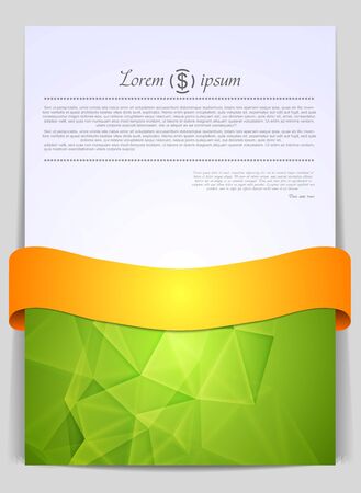 Geometry tech design with orange ribbon. Vector illustrationのイラスト素材