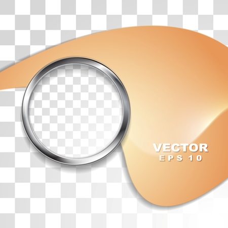 Abstract wavy flyer template with metal circle. のイラスト素材