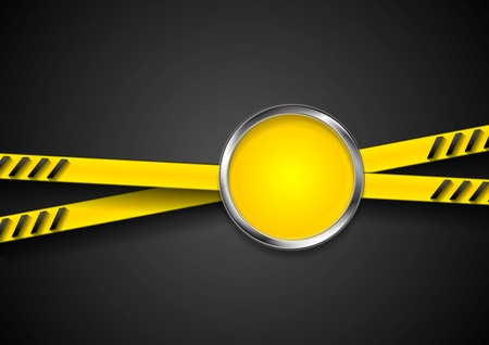 Danger tape abstract background with metal circleのイラスト素材