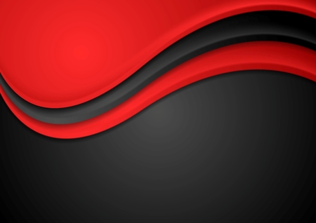 Abstract red and black wavy background. Vector designのイラスト素材