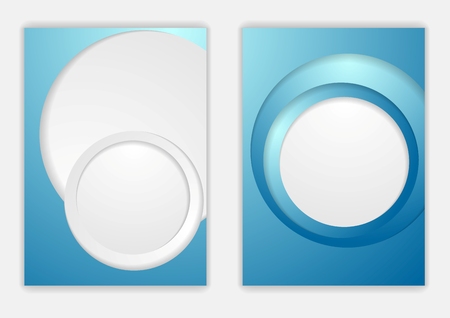 Abstract blue corporate tech flyer design. Vector templateのイラスト素材