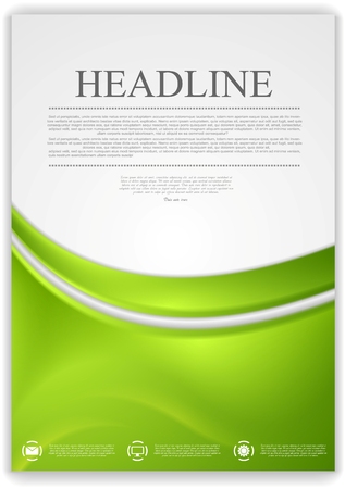 Abstract green wavy modern flyer design. Vector illustrationのイラスト素材
