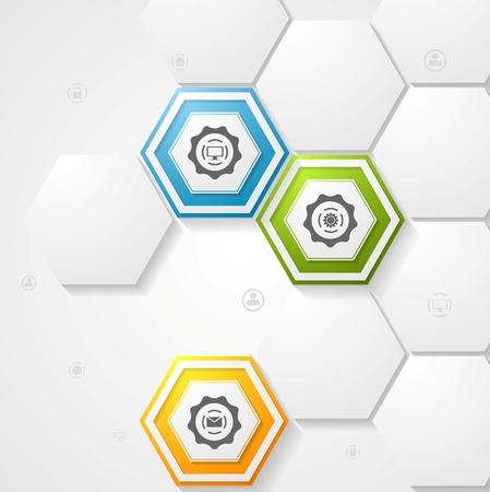 Hexagons infographic design. Vector backgroundのイラスト素材