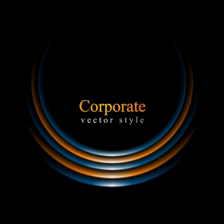 Glow vector curve logo on black backgroundのイラスト素材
