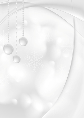 Holiday vector background with waves and Christmas ballsのイラスト素材